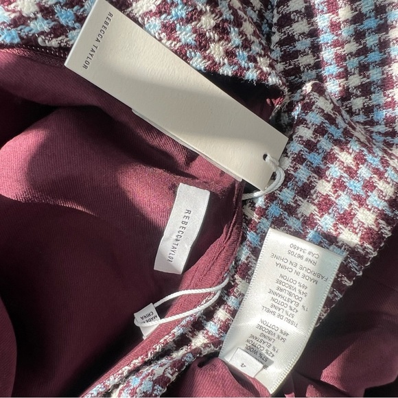 NWT Rebecca Taylor Techy Houndstooth Wool Shift Mini Dress Sheath Sleeveless 2 4 - Picture 15 of 15